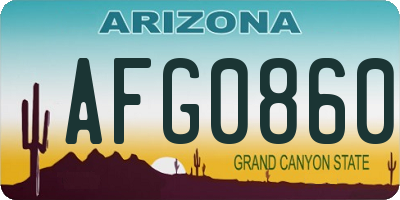AZ license plate AFG0860