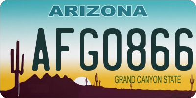 AZ license plate AFG0866