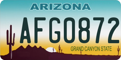 AZ license plate AFG0872