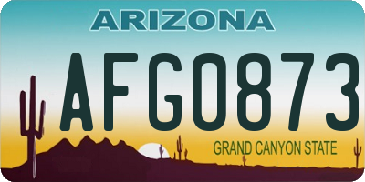 AZ license plate AFG0873