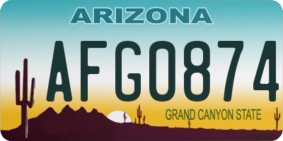 AZ license plate AFG0874