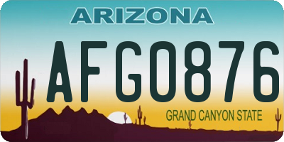 AZ license plate AFG0876
