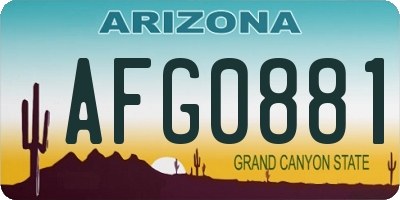 AZ license plate AFG0881