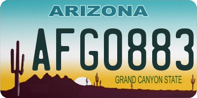 AZ license plate AFG0883