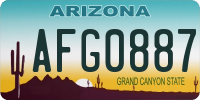 AZ license plate AFG0887