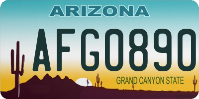 AZ license plate AFG0890