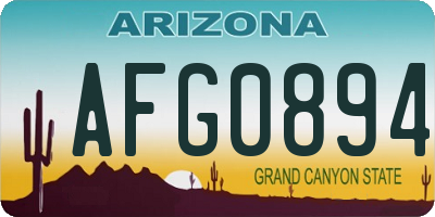AZ license plate AFG0894