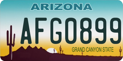 AZ license plate AFG0899