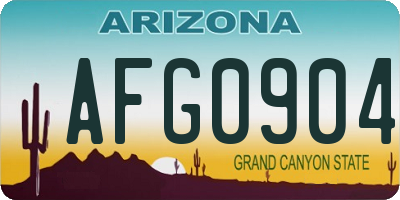 AZ license plate AFG0904