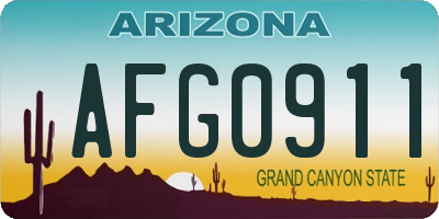 AZ license plate AFG0911