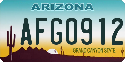 AZ license plate AFG0912