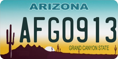 AZ license plate AFG0913