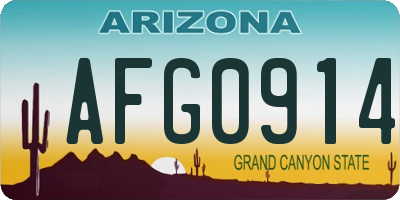 AZ license plate AFG0914