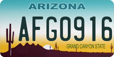 AZ license plate AFG0916