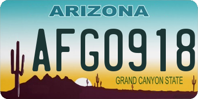 AZ license plate AFG0918