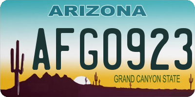 AZ license plate AFG0923