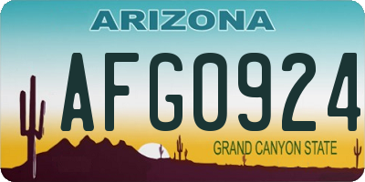 AZ license plate AFG0924