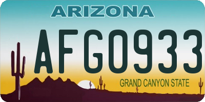 AZ license plate AFG0933