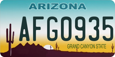 AZ license plate AFG0935