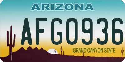 AZ license plate AFG0936
