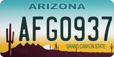 AZ license plate AFG0937