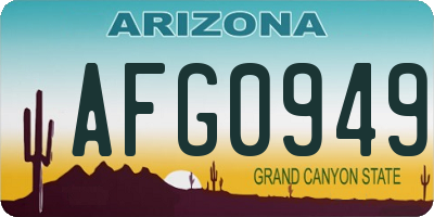 AZ license plate AFG0949