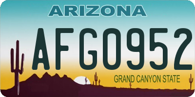 AZ license plate AFG0952