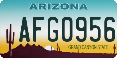 AZ license plate AFG0956