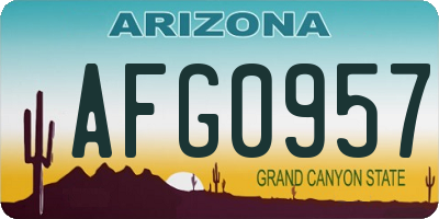 AZ license plate AFG0957