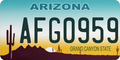 AZ license plate AFG0959