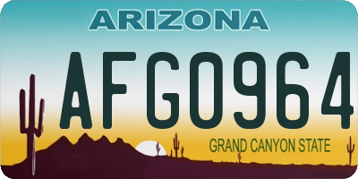 AZ license plate AFG0964