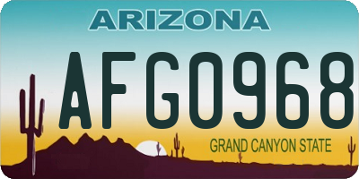 AZ license plate AFG0968