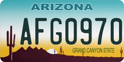 AZ license plate AFG0970