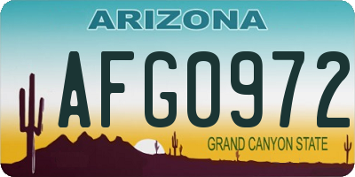 AZ license plate AFG0972