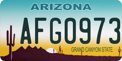 AZ license plate AFG0973