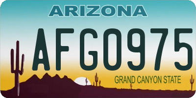 AZ license plate AFG0975