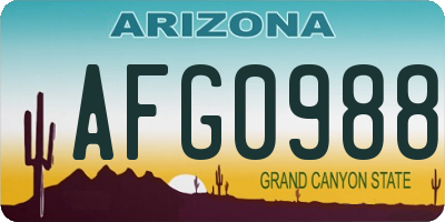 AZ license plate AFG0988