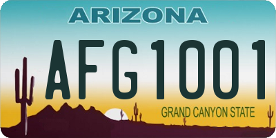 AZ license plate AFG1001