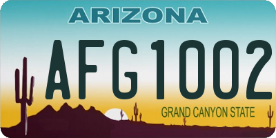 AZ license plate AFG1002