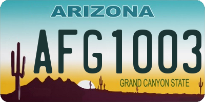 AZ license plate AFG1003