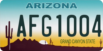 AZ license plate AFG1004