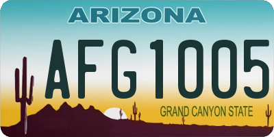 AZ license plate AFG1005