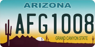 AZ license plate AFG1008