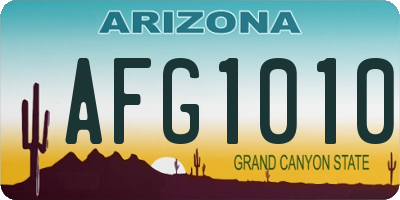 AZ license plate AFG1010