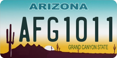 AZ license plate AFG1011