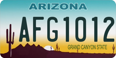 AZ license plate AFG1012