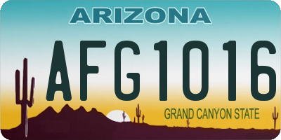 AZ license plate AFG1016