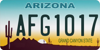 AZ license plate AFG1017