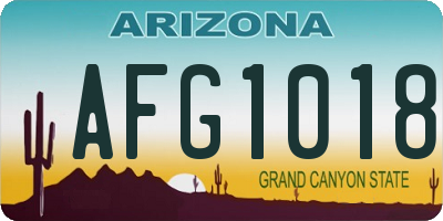 AZ license plate AFG1018