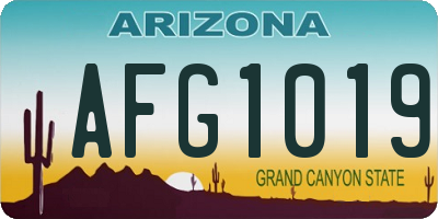 AZ license plate AFG1019